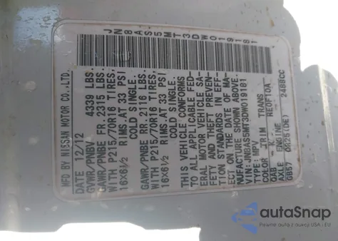 2013 Nissan Rogue S from USA, damaged, VIN JN8AS5MT3DW019181